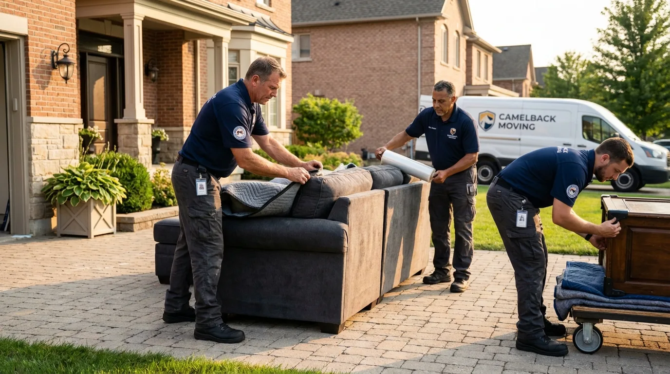 Large estate moving crew wrapping furniture in Tea, SD