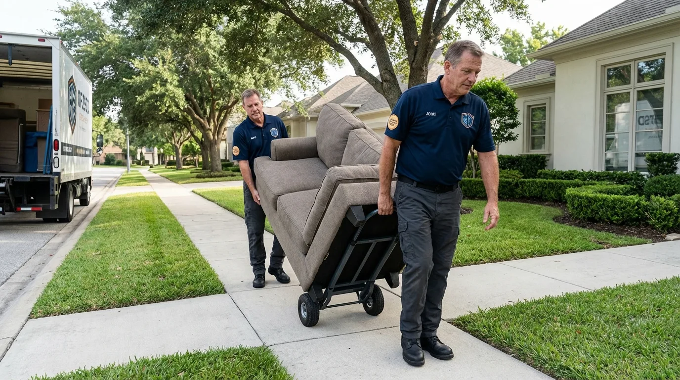 Local residential moving crew loading furniture in Tea, SD